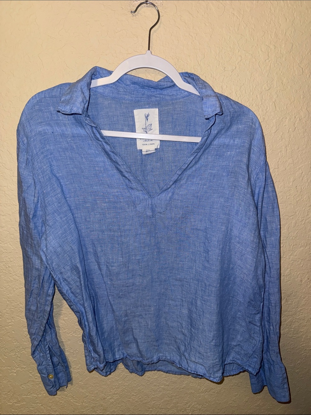 Calypso St. Barth Sky Blue Linen V-Neck Tunic
